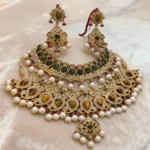 Emerald Pearl Kundan Royal Bridal Necklace Set