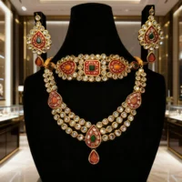 Classic Kundan Ruby Elegance Necklace Set