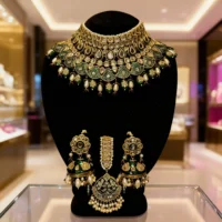 Emerald Heritage Kundan Royal Bridal Choker Set