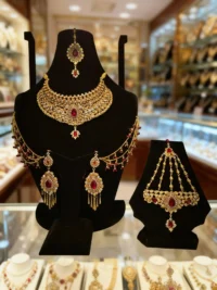 Crimson Royale Antique Bridal Set - Image 3