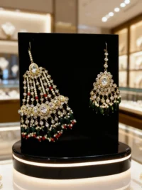 Imperial Polki Pearl Choker Bridal Set - Image 4