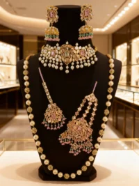 Pastel Royale Polki Bridal Set - Image 2