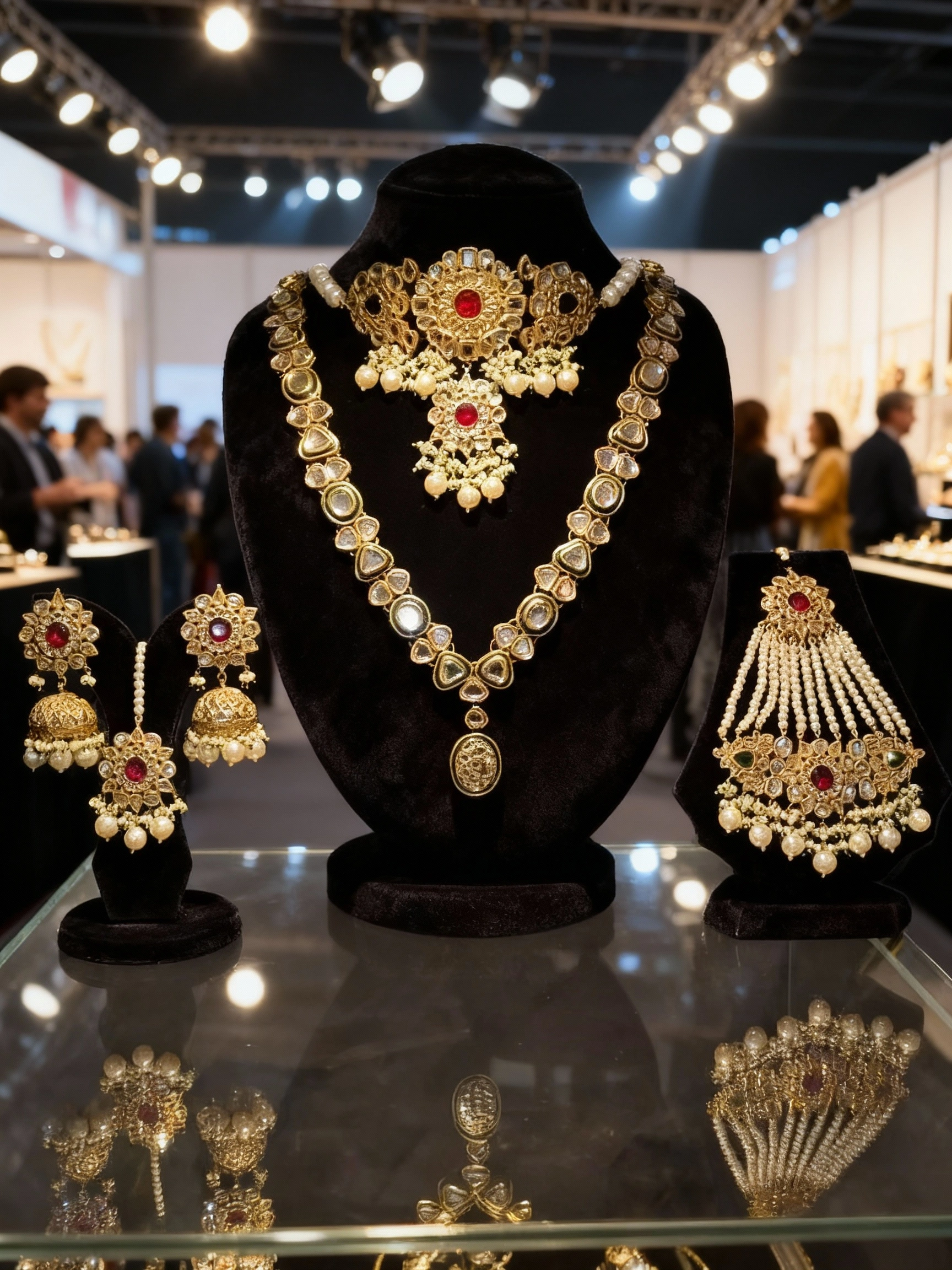 35-2 Shahzadi Ruby Kundan Bridal Set - Image 1