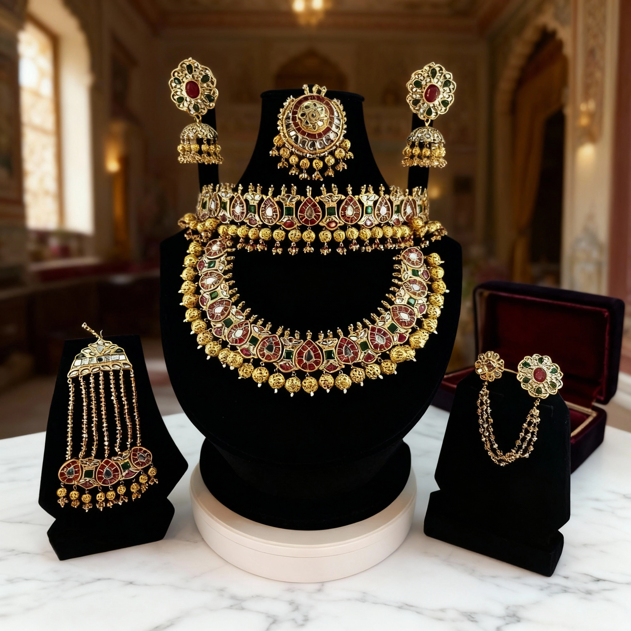 37-3 Zar-e-Shaam Kundan Bridal Set - Image 1