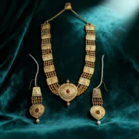 Rajwada Antique Gold Coin Necklace Set - Image 2