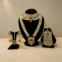 Royal Pearl Ruby Grand Bridal Set